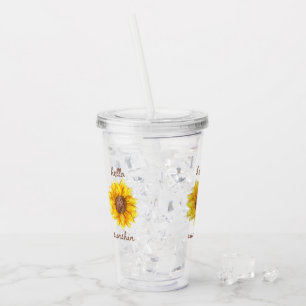 Verre En Acrylique Joli tournesol moderne vacances été