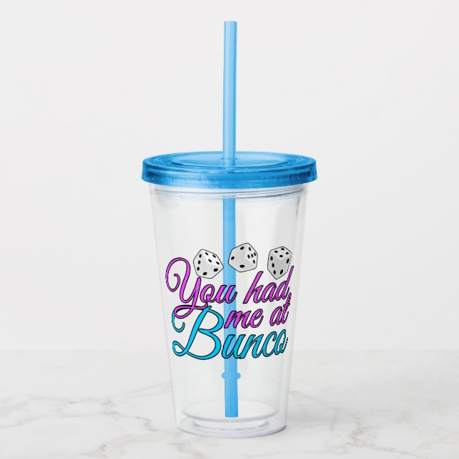 Verre En Acrylique Jolie Bunco Jeu Nuit Pink Blue Dice (Devant)