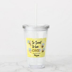 Verre En Acrylique Jote Bee One Jaune Noir Premier Anniversaire