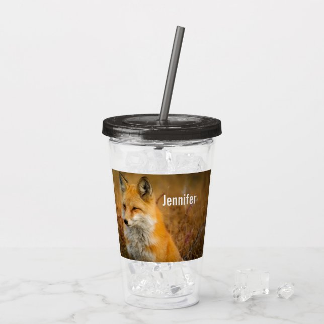 Verre En Acrylique Jote Red Fox Wilderness Nature Photographie (Dos glace)