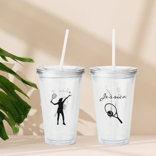 Verre En Acrylique Joueur de tennis féminin personnalisée Cadeau pour