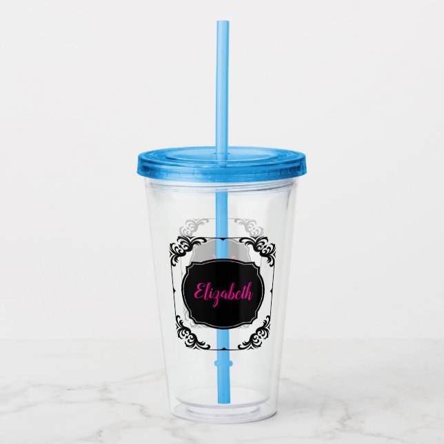 Verre En Acrylique Joueur nommé personnalisé de Bunco élégant (Devant)