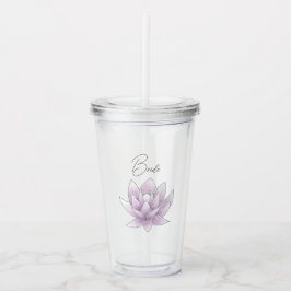 Verre En Acrylique Jour de mariage Pink Lotus Bride