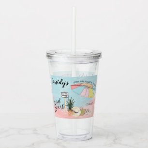 Verre En Acrylique Jour d'été à la 18ème fête d'anniversaire de 