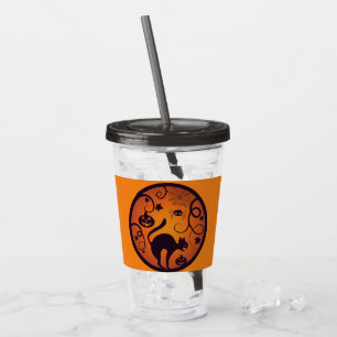 Verre En Acrylique Joyeuse lanterne d'Halloween araignées et chauves-