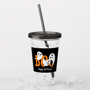 Verre En Acrylique Joyeux Halloween Boo Ghosts Black