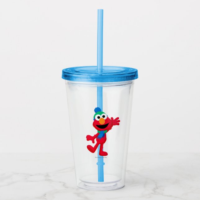Verre En Acrylique Joyeux Noël d'Elmo (Devant)