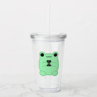 Verre En Acrylique Kawaii Frog With Kiwi Smartphone