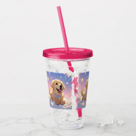 Verre En Acrylique Kawaii Labrador Retriever ciel et étoiles