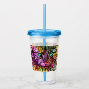 Verre En Acrylique Kitty Chat Kitten Design artistique