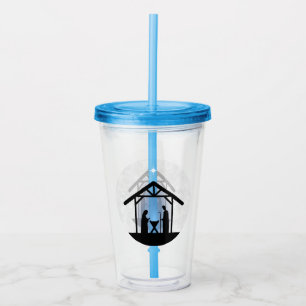 Verre En Acrylique La crèche de Noël Scène religieuse