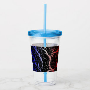 Verre En Acrylique Lave spatiale fissurée - Bleu/Blanc/Rouge