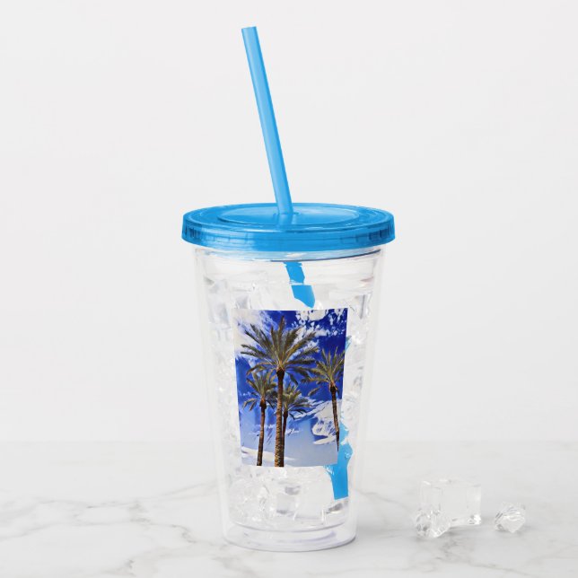 Verre En Acrylique Le ciel bleu des palmiers (Devant glace)