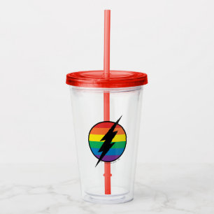 Verre En Acrylique Le logo Arc-en-ciel Flash