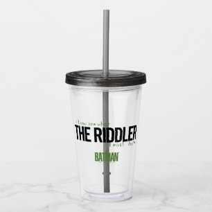 Verre En Acrylique Le Riddler - Je Sais Ce Que Je Dois Devenir