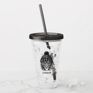 Verre En Acrylique Le tigre prêt de mode d'hiver ajoutent votre no