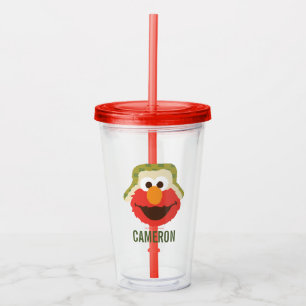 Verre En Acrylique Le visage d'Elmo Woodland Ajouter Votre Nom
