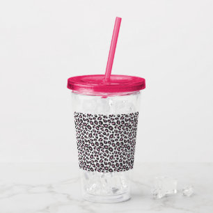 Verre En Acrylique Leopard rose