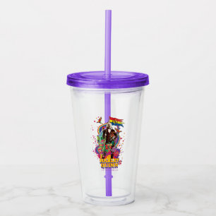 Verre En Acrylique L'équipe du suicide Harley Quinn Flowers & Rain