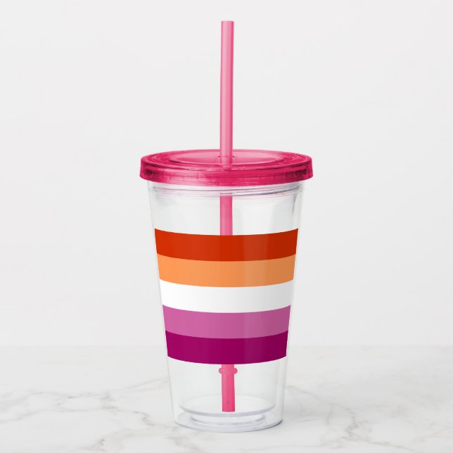 Verre En Acrylique Lesbian Pride Flag LGBTQ (Devant)