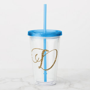 VERRE EN ACRYLIQUE LETTRE PARTIES SCINTILLANT D OR