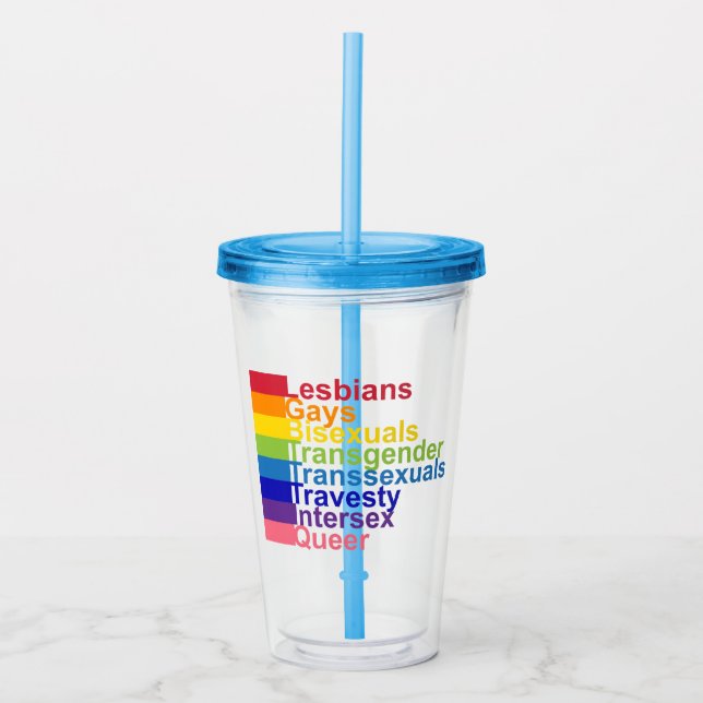 VERRE EN ACRYLIQUE LGBTTIQ (Devant)
