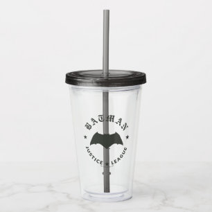 Verre En Acrylique Ligue de Justice   Batman Retro Bat Emblem