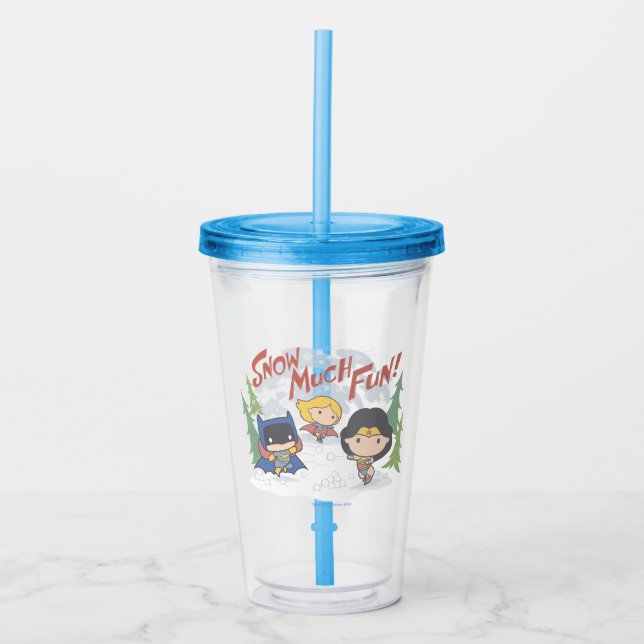 Verre En Acrylique Ligue de Justice Chibi Snowball combat (Devant)