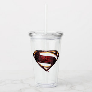 Verre En Acrylique Ligue de la justice  Symbole de superman métalliqu