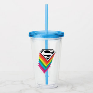 Verre En Acrylique Logo à arc-en-ciel superman