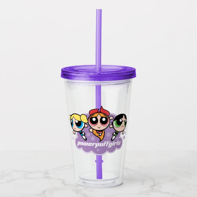 Verre En Acrylique Logo de l'équipe de Powerpuff (Devant)