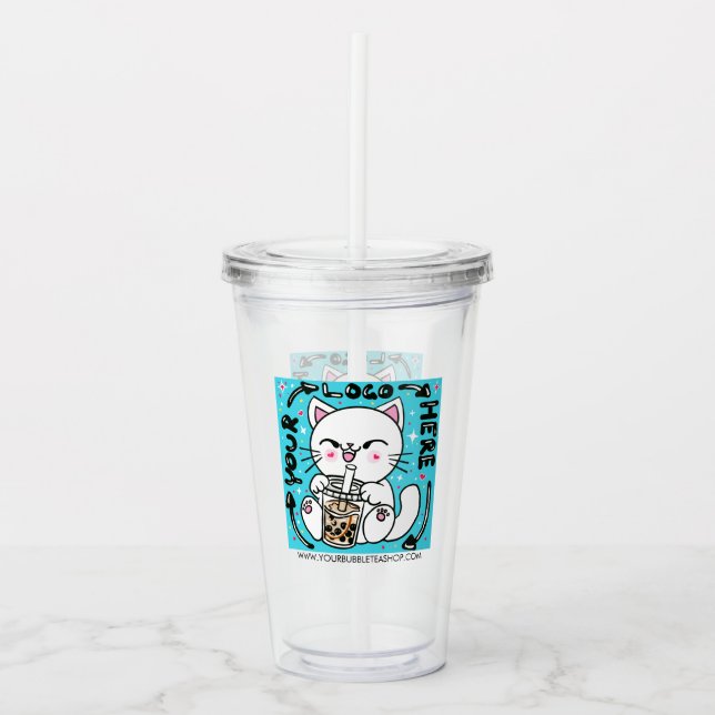 Verre En Acrylique Logo Entreprise Promotion Rechargeable (Devant)
