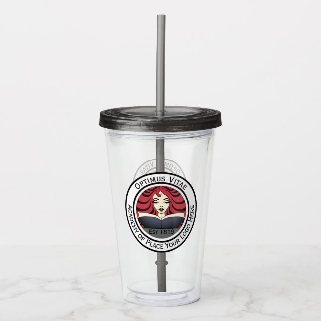Verre En Acrylique Logo personnalisé de l'entreprise (Devant)