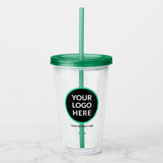 Verre En Acrylique Logo Personnalisé Non Minimum Avec Paille