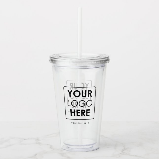 Verre En Acrylique Logo professionnel personnalisé Slogan Texte profe (Devant)