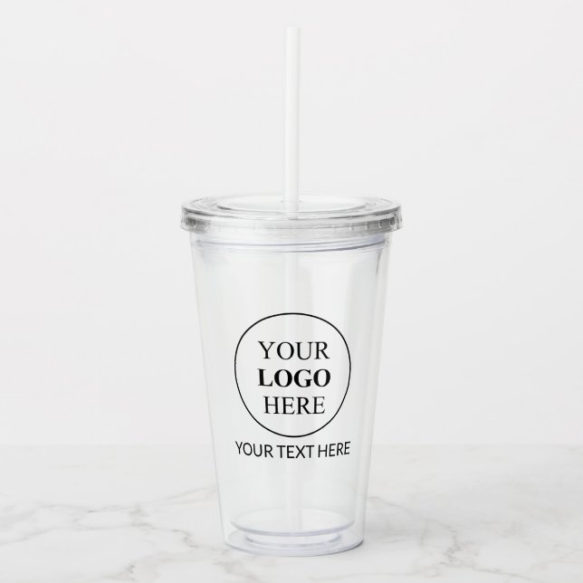 Verre En Acrylique Logo promotionnel personnalisé - Pas de commande m (Devant)