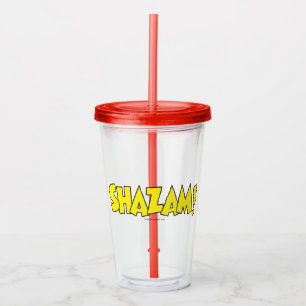 Verre En Acrylique Logo Shazam Jaune