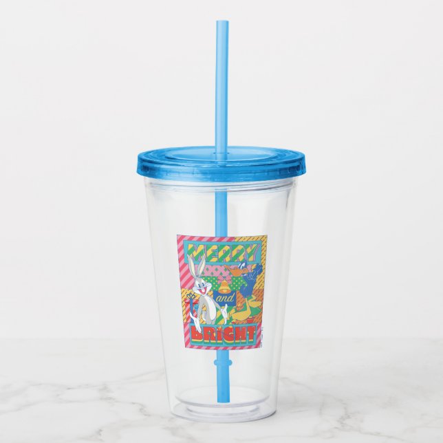 Verre En Acrylique LOONEY TUNES™ | Joyeux Noël (Devant)