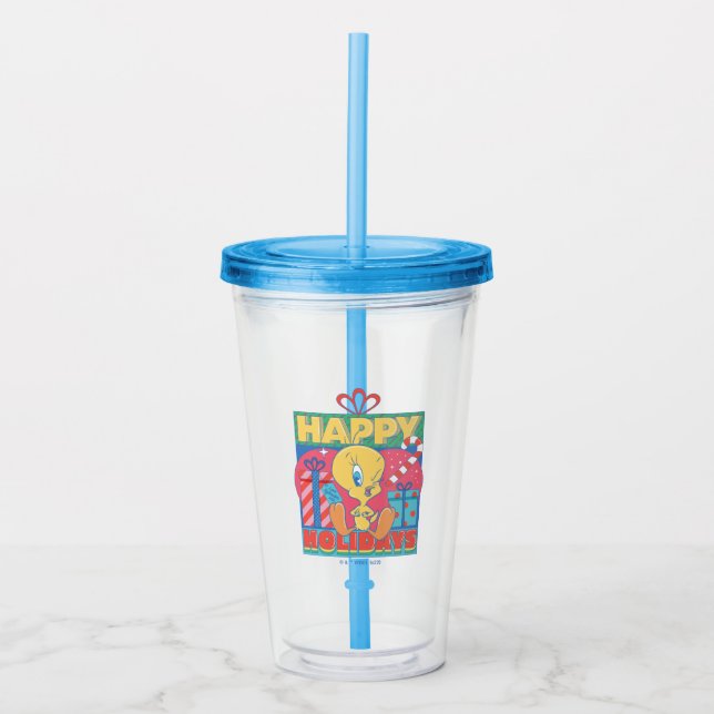 Verre En Acrylique LOONEY TUNES™ | TWEETY™ Joyeuses fêtes (Devant)