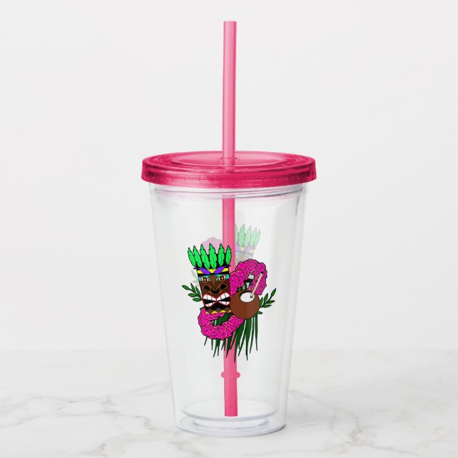 Verre En Acrylique Luau Party Design (Devant)
