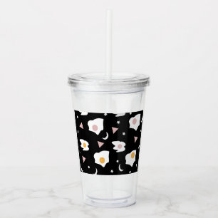 Verre En Acrylique Lune de dîner d'œuf motif confetti