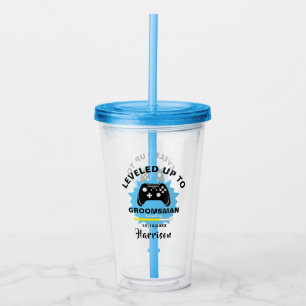 Verre En Acrylique Mariage Groomsman Levelup Gamer