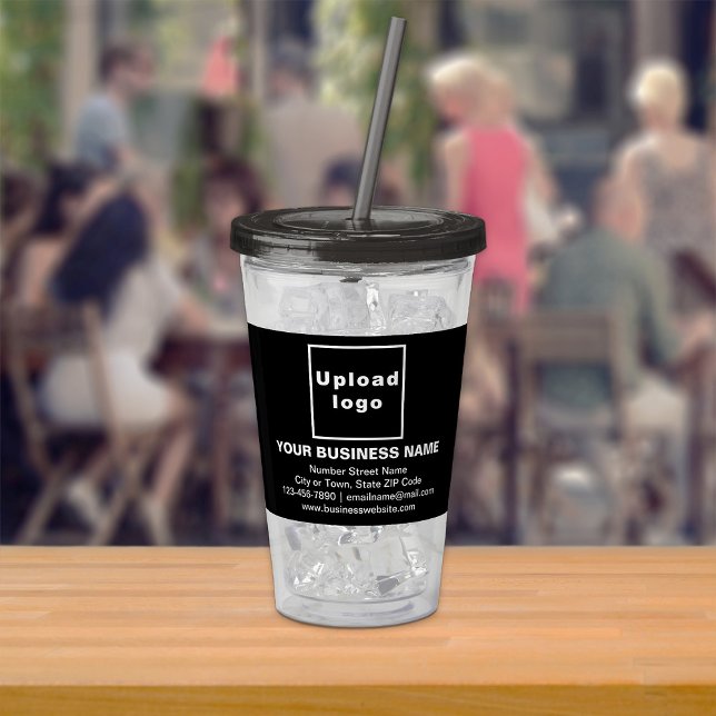 Verre En Acrylique Marque Black Business sur tondeuse acrylique (Acrylic tumbler with your business brand in black)