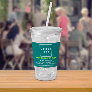 Verre En Acrylique Marque d'entreprise vert sarcelle Tumbler en acr