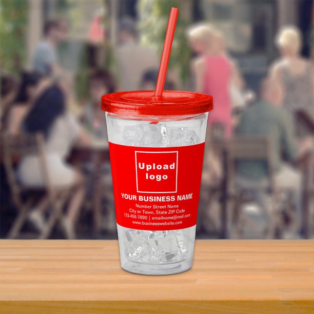 Verre En Acrylique Marque rouge d'affaires sur tondeuse acrylique (Acrylic tumbler with your business brand in red)