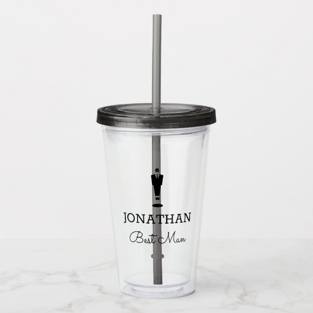 Verre En Acrylique Meilleur cadeau de mariage homme personnalisé (Devant)