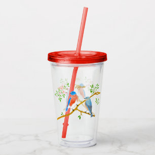 Verre En Acrylique Merles bleus