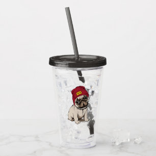 Verre En Acrylique Mini carlin de hippie de chiot