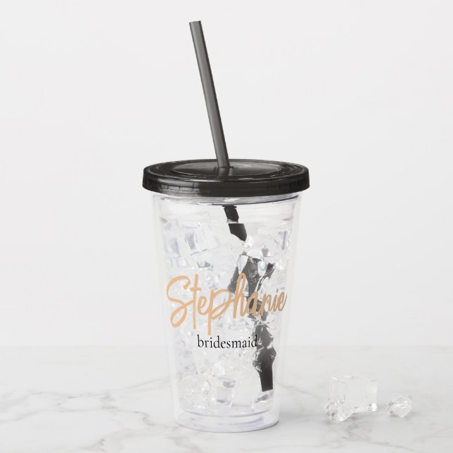 Verre En Acrylique Mini-Sirène Simple Classique Personnalisée (Devant glace)