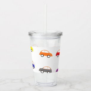Verre En Acrylique Mini voitures multicolores sur le blanc